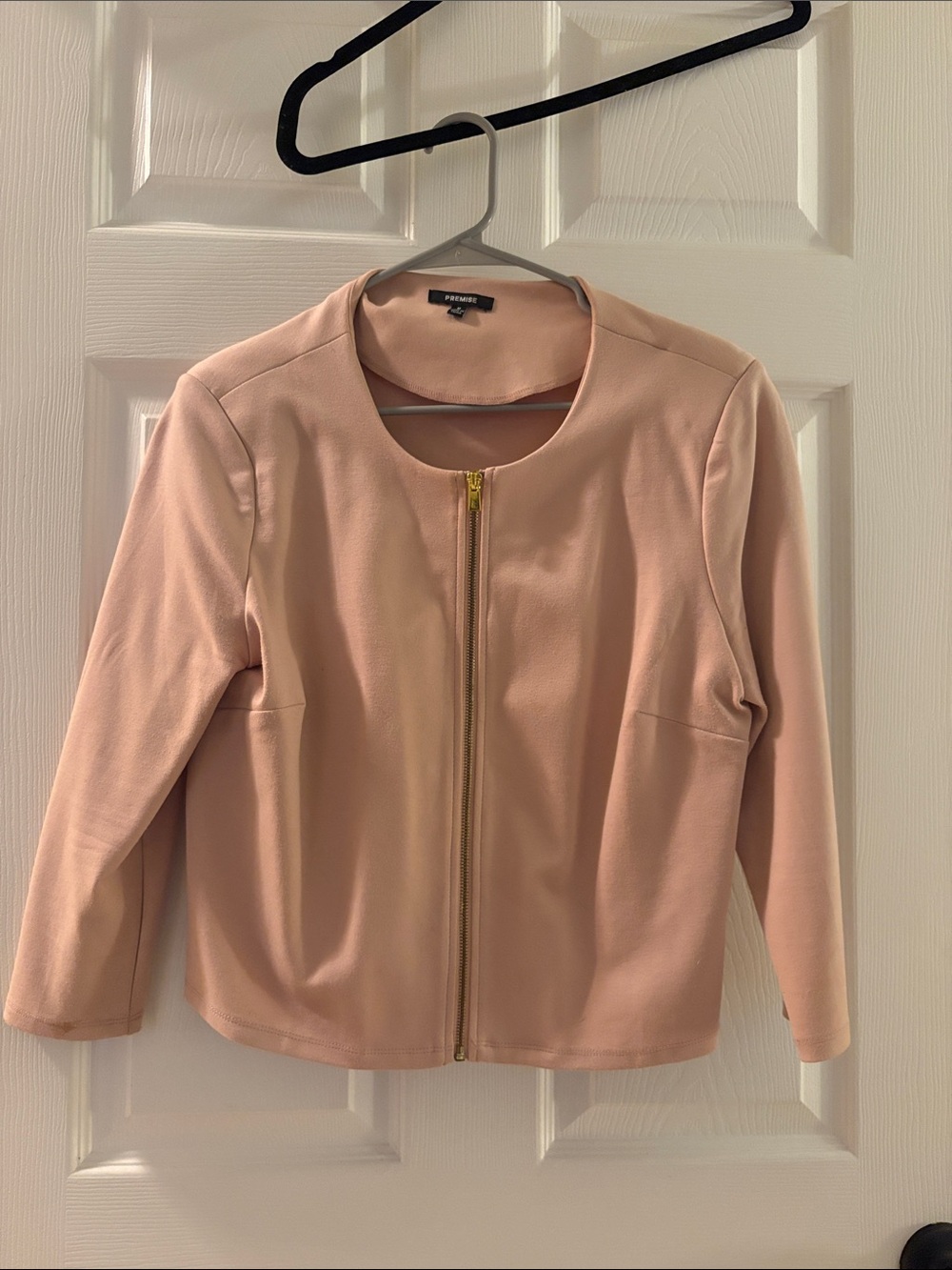 Premise Blush Pink Gold Zip-Front Women's Jacket